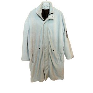 We11done Men’s Long Fleece Jacket Coat Baby Blue Sz M